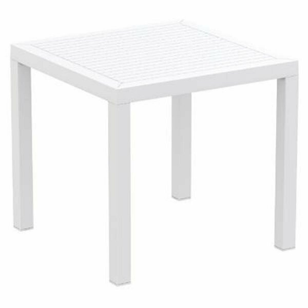 Siesta 31 in. Ares Resin Square Dining Table White ISP164-WHI